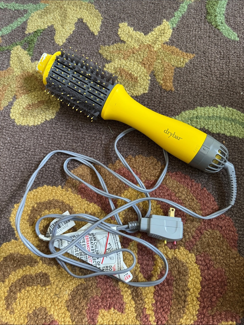 Drybar Yellow Hot Air Round Styling Brush with Grey Trim